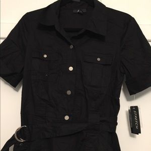 ABG Dresses - Black stretch shirt dress ABG Dresses - Black stretch shirt dress